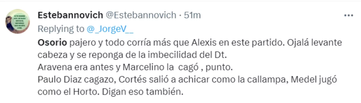 Defensa total a Darío Osorio: Destrozan a Berizzo por ubicarlo fuera de posición y después sustituirlo porque no se atrevió a sacar a Alexis