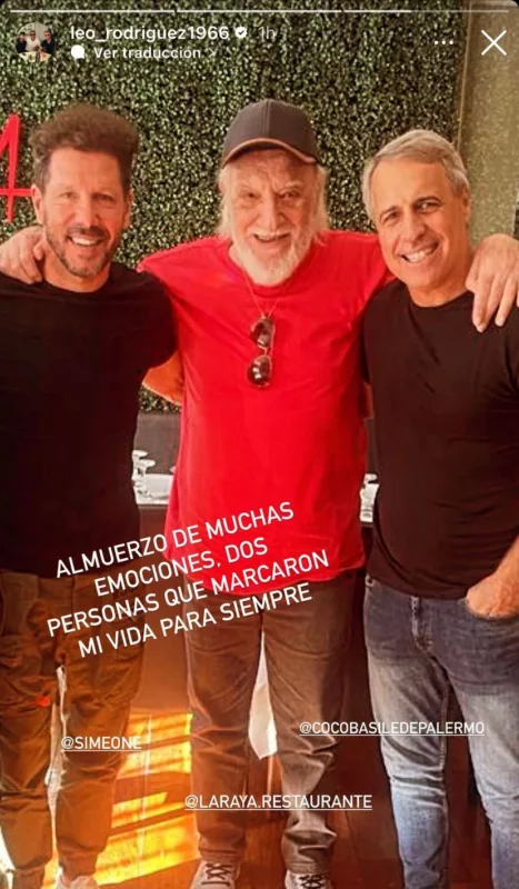 Un elíxir de foto: "Dos personas que marcaron mi vida", Leo Rodríguez muestra el especial almuerzo con dos históricos del fútbol argentino