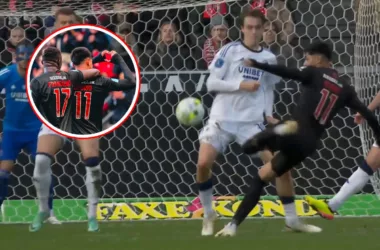 Volea al ángulo: El espectacular golazo de Darío Osorio en Dinamarca