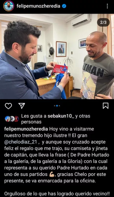 Llegó con regalos: Marcelo Díaz visitó al alcalde de Padre Hurtado