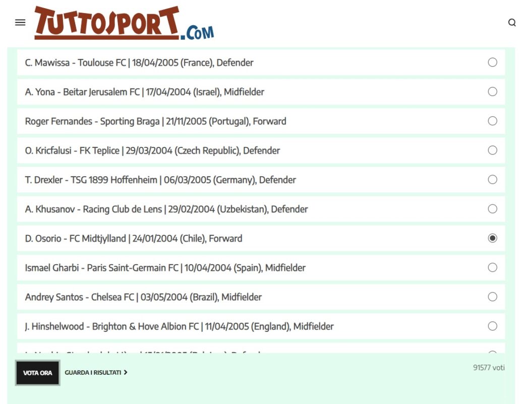 Darío Osorio en el Top del Golden Boy 2024: ¿Cómo y dónde votar por el exatacante de la U?