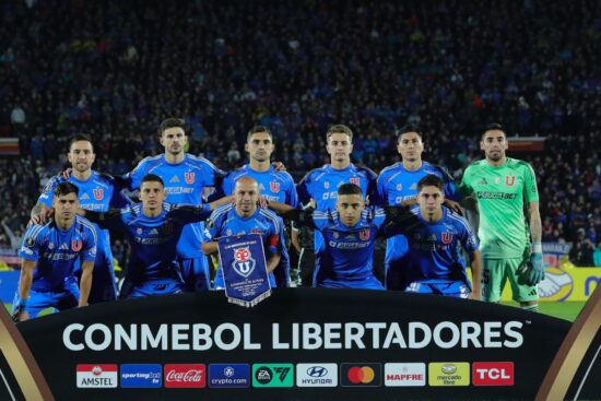 Formación de Universidad de Chile, la U, en un partido de Copa Libertadores.